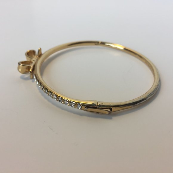 Kate Spade Gold Pave Bow Bangle Bracelet - Picture 7 of 8